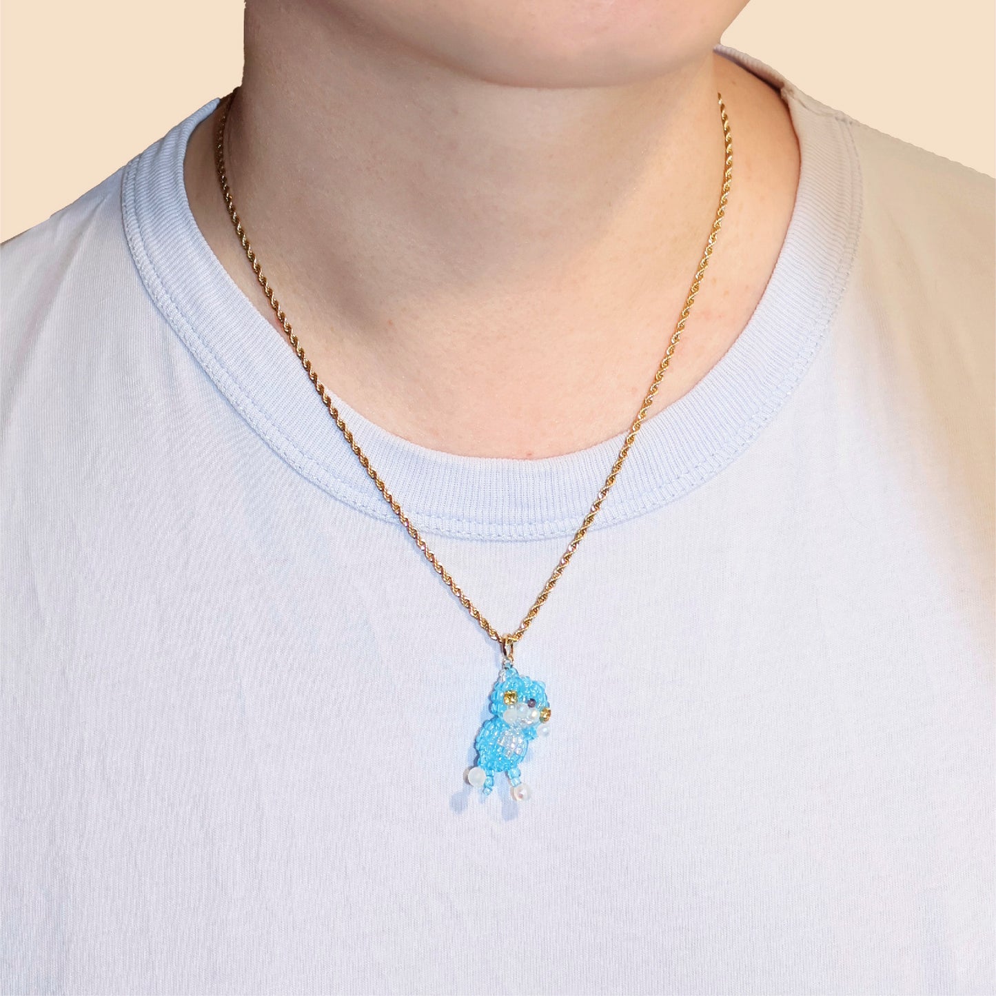 SNBC Gemstone Cat Necklace