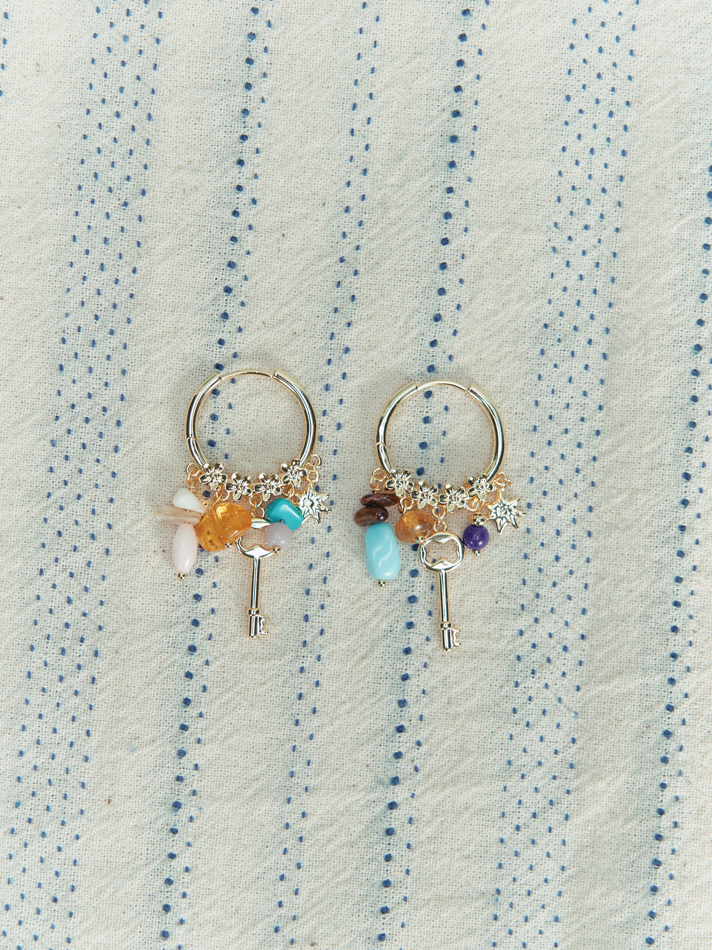 XTASTE Key Multi-stone Earrings (Pair)