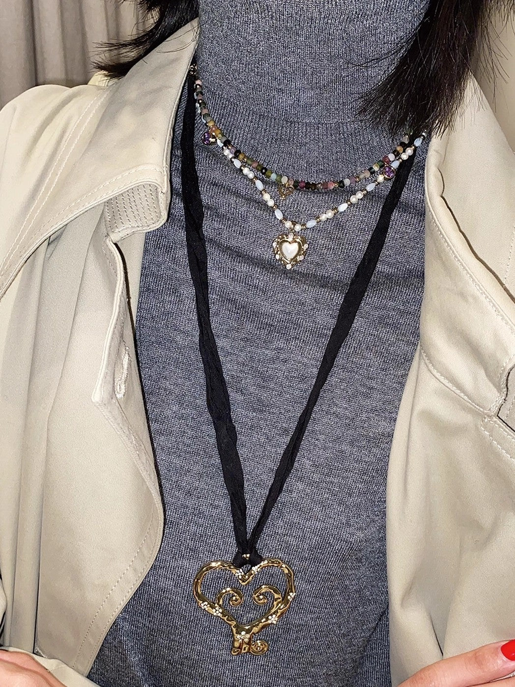 USELESS OBJECTS Infinity Key Key Tourmaline Stone Necklace