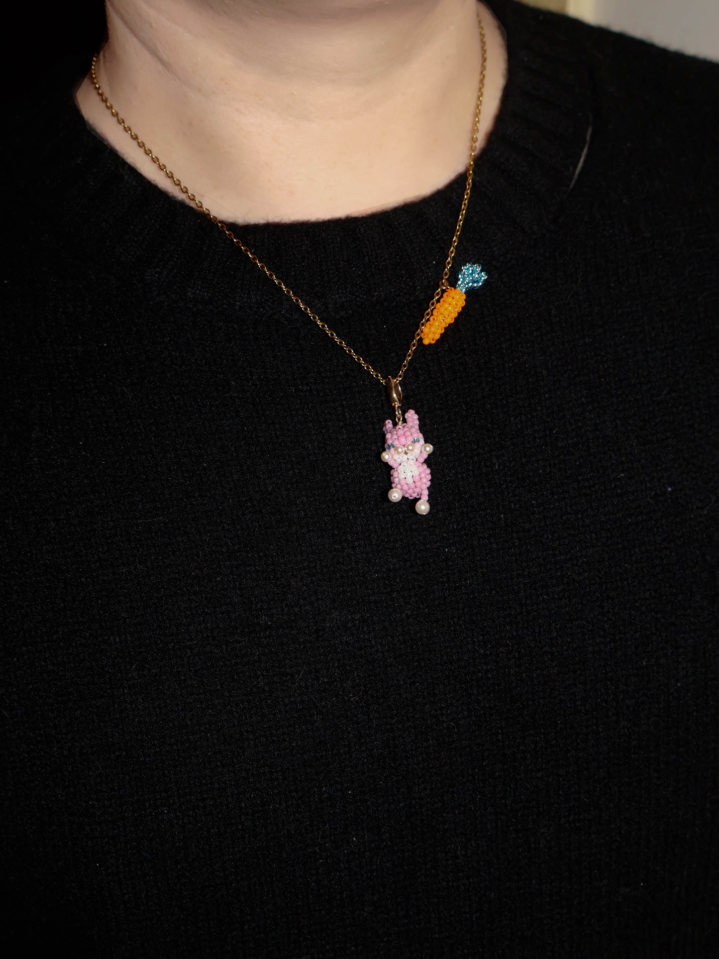 SNBC White Rabbit Mushroom Necklace