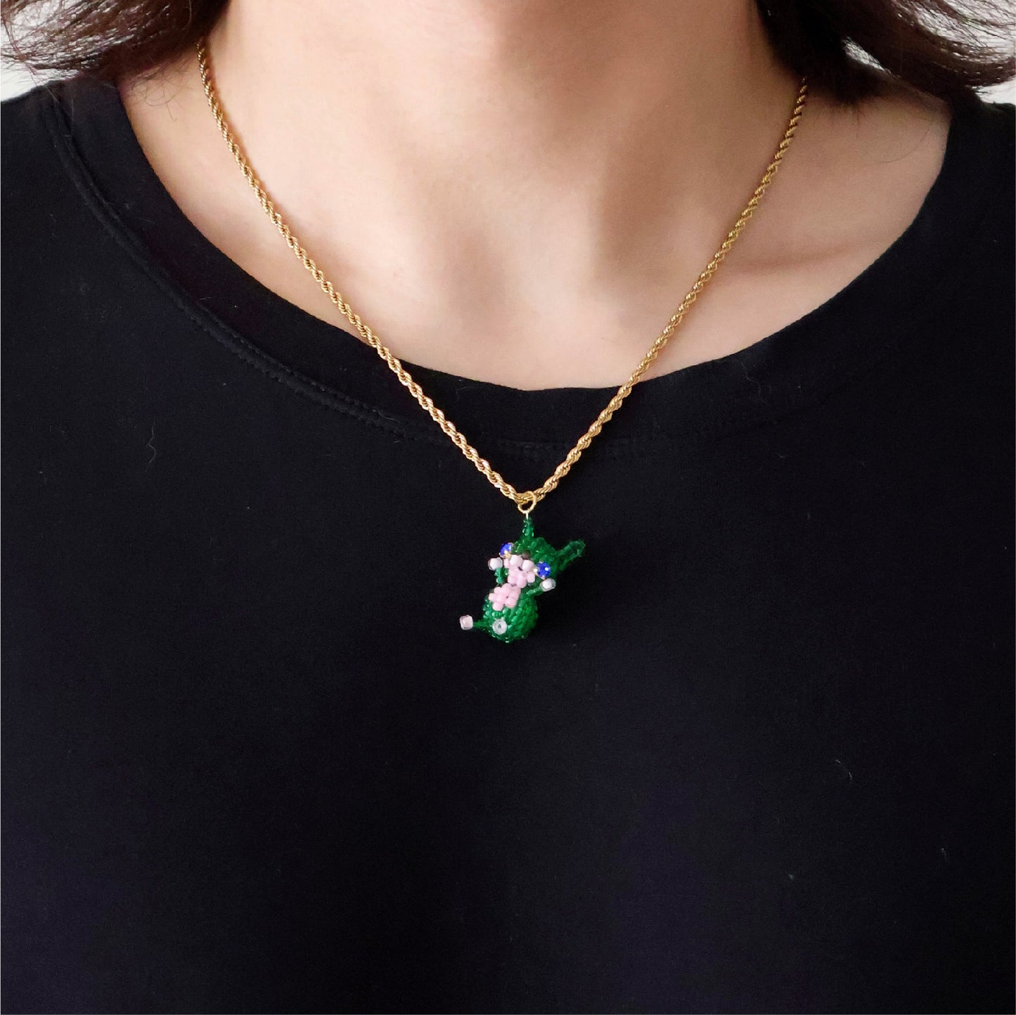 SNBC Gemstone Rabbit Necklace