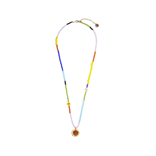 SNBC Smiling Dandelion Colorful Beaded Necklace