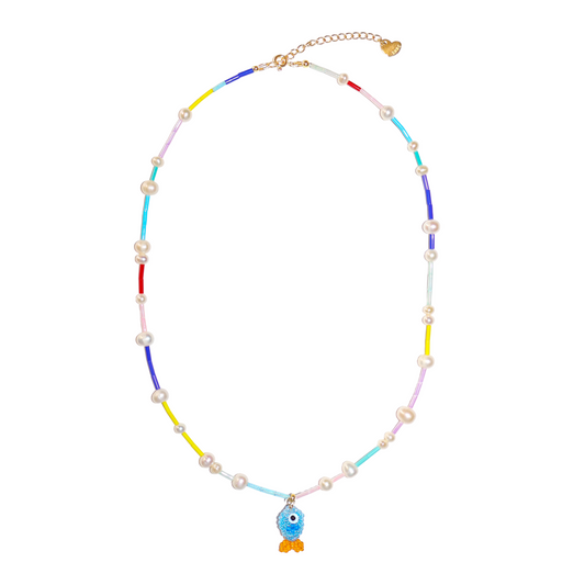 SNBC Fish Beaded Pearl Necklace