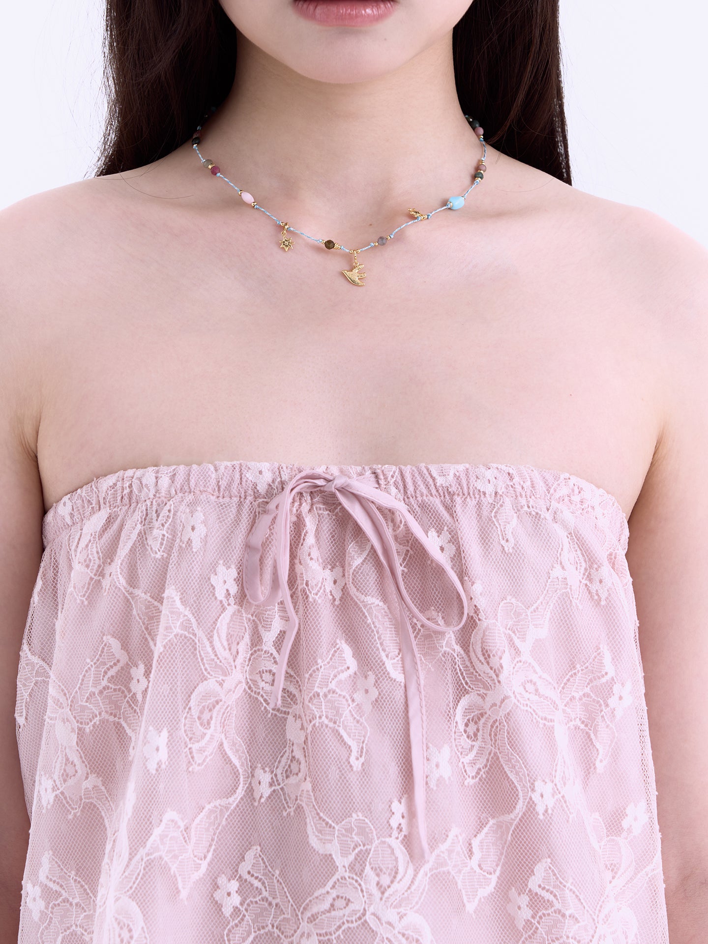 XTASTE Bird Tourmaline Knot Necklace
