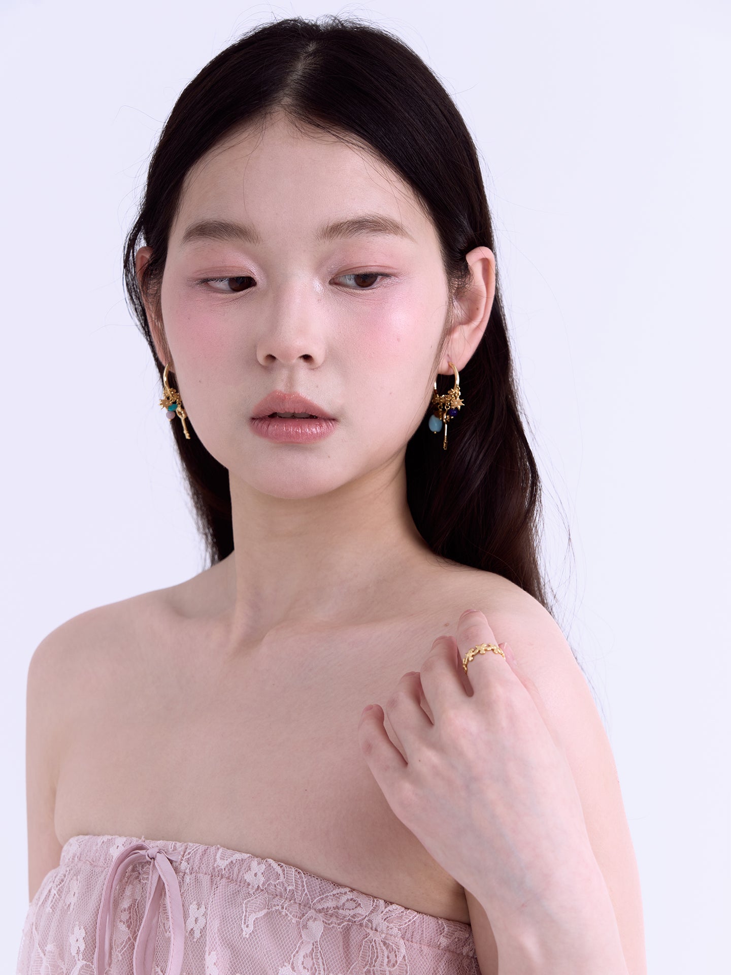 XTASTE Key Multi-stone Earrings (Pair)