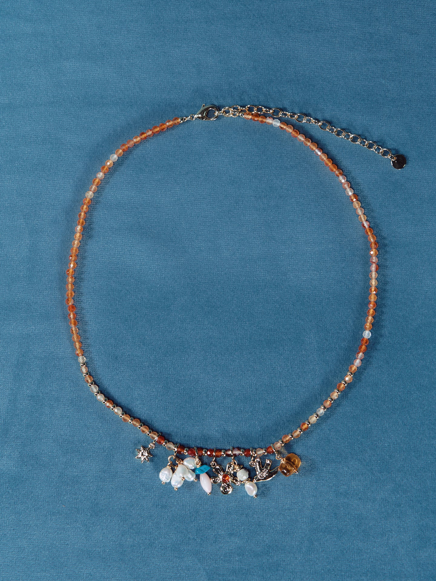 XTASTE Agate Floral Beaded Necklace