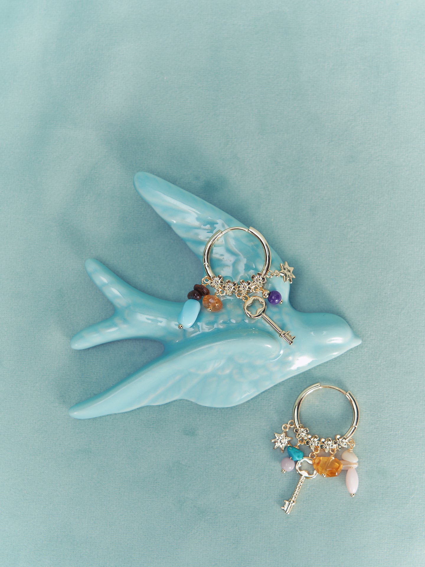 XTASTE Key Multi-stone Earrings (Pair)