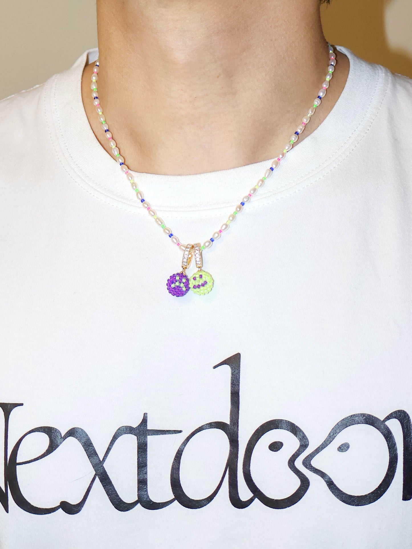SNBC Laughing and Crying Face Natural Pearl Necklace