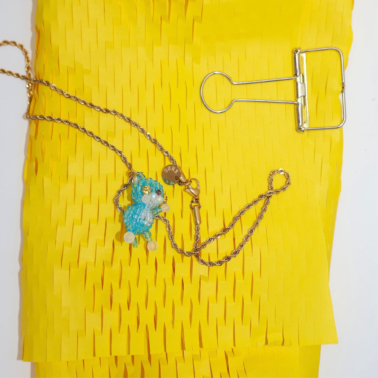 SNBC Gemstone Cat Necklace