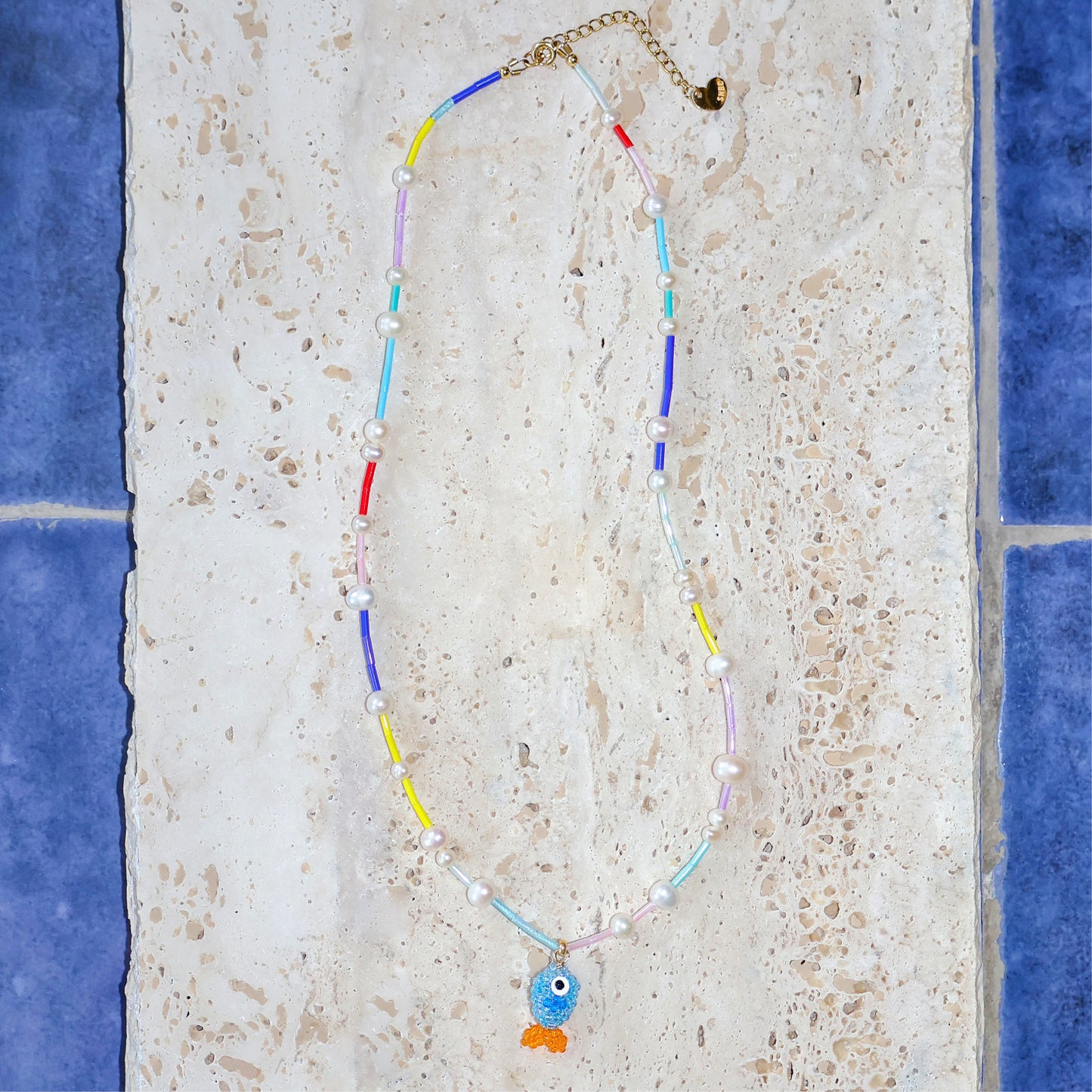 SNBC Fish Beaded Pearl Necklace
