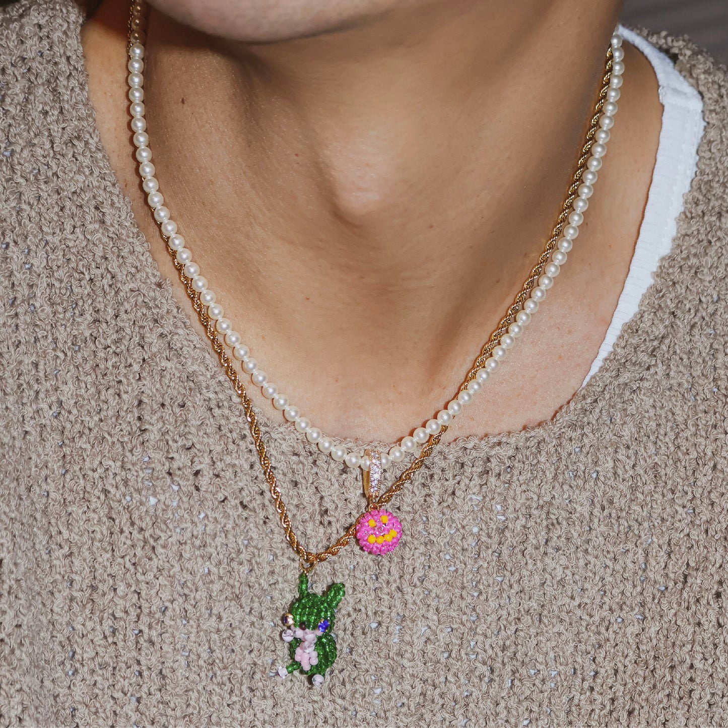 SNBC White Pearl Necklace