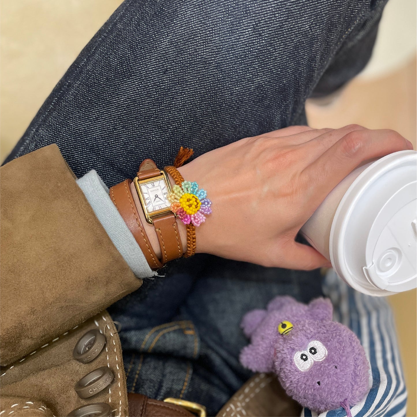 SNBC Smiley Sunflower Braided Bracelet