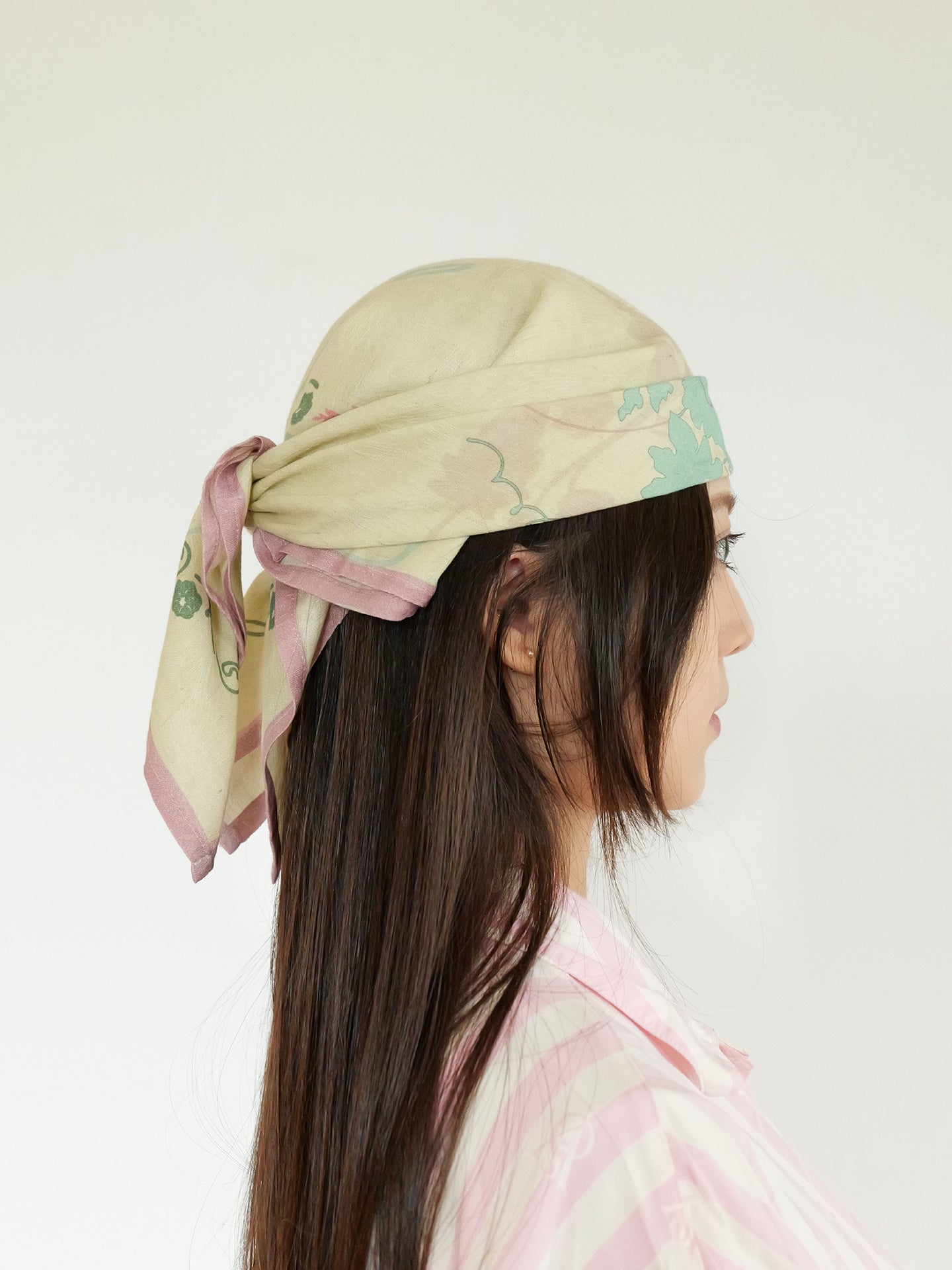 Within Without Hollyhock Print Linen Cotton Square Scarf