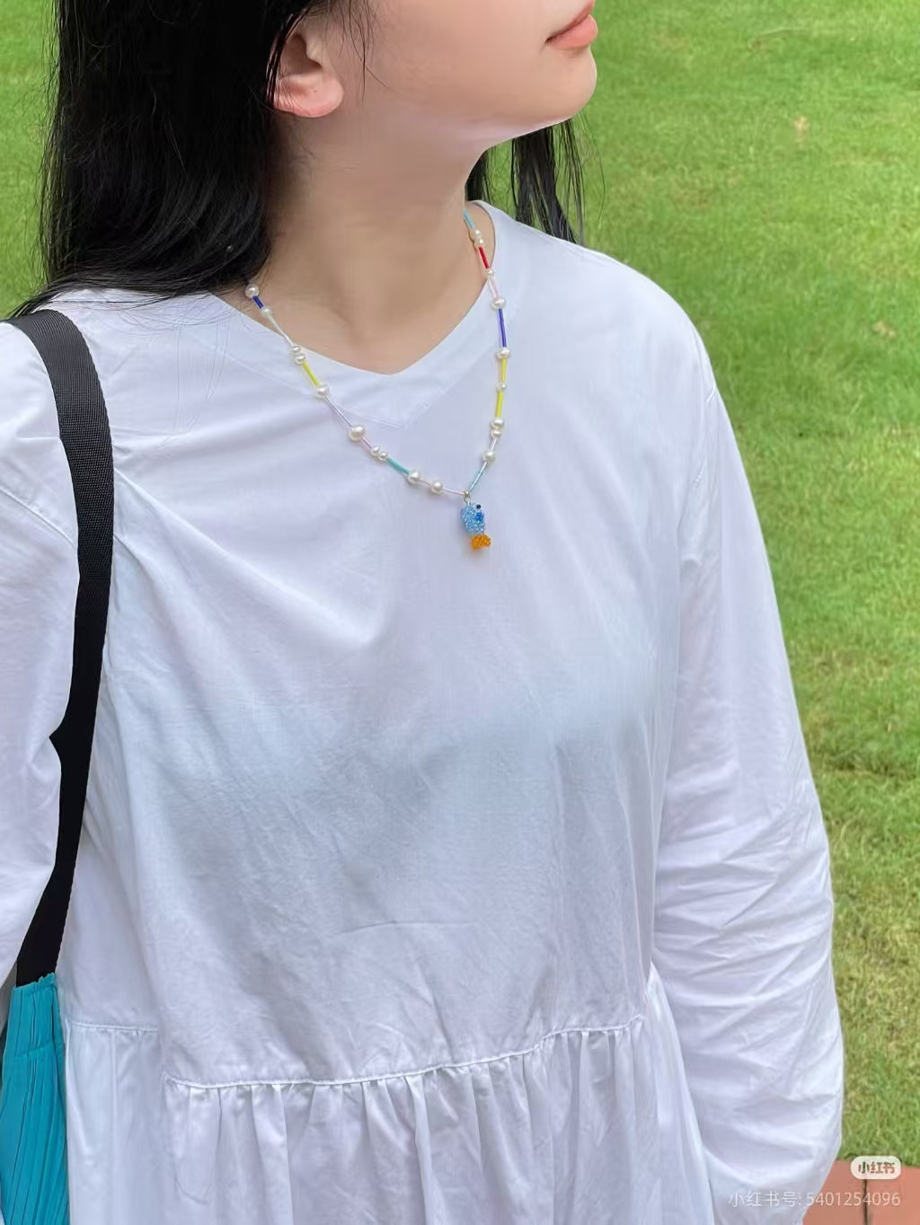 SNBC Fish Beaded Pearl Necklace