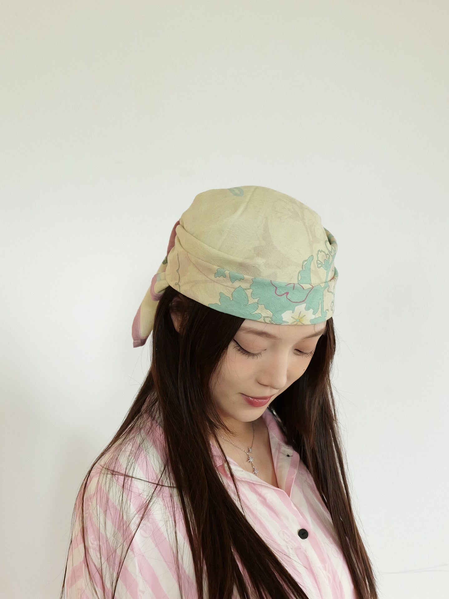 Within Without Hollyhock Print Linen Cotton Square Scarf