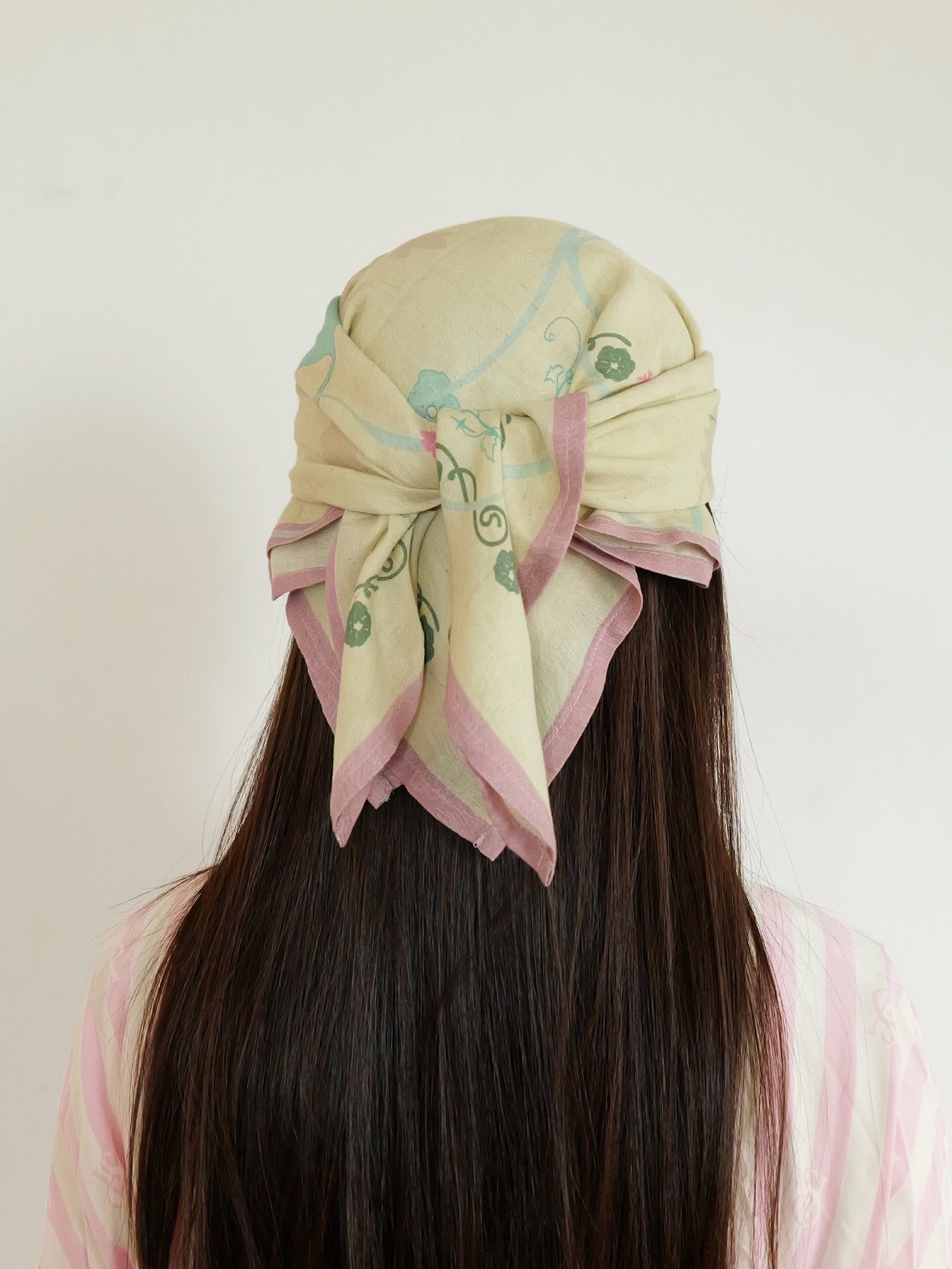 Within Without Hollyhock Print Linen Cotton Square Scarf