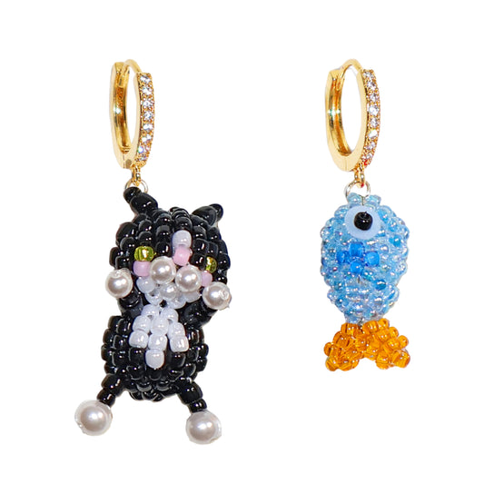 SNBC Cat Fish Earrings (a pair)