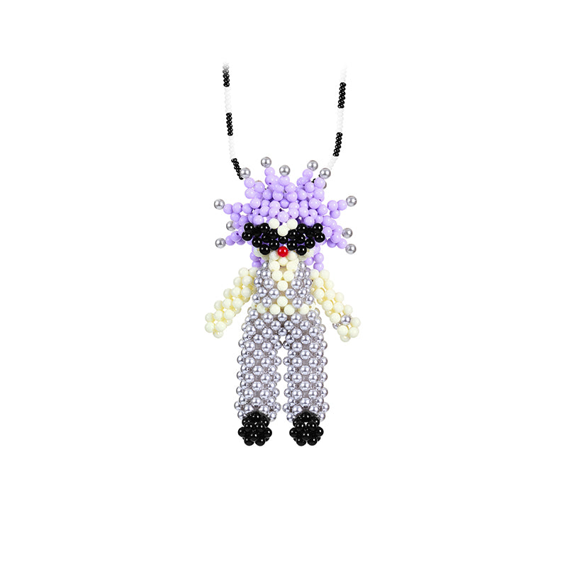 CHICHABOOM Small KIKO Spiky Little Man Beaded Necklace