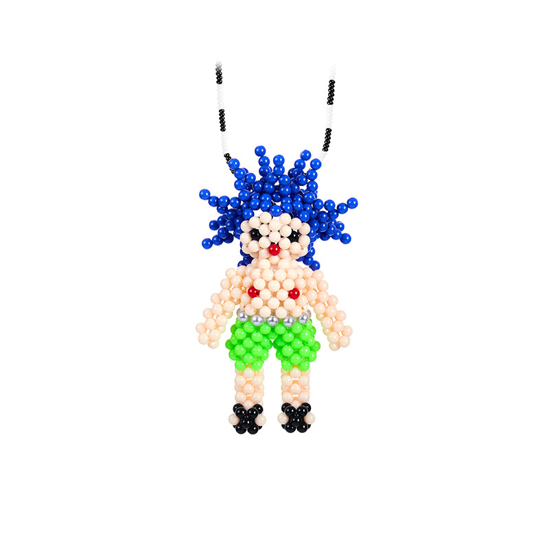 CHICHABOOM Small KIKO Spiky Little Man Beaded Necklace