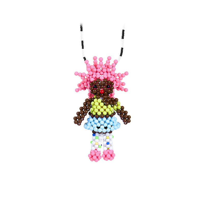 CHICHABOOM Small KIKO Spiky Little Man Beaded Necklace