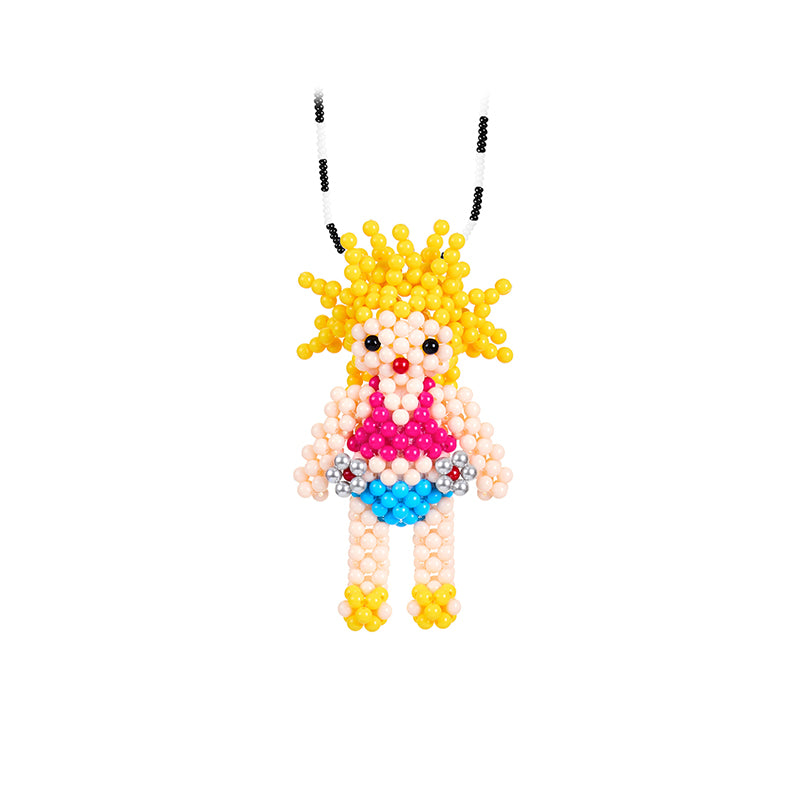 CHICHABOOM Small KIKO Spiky Little Man Beaded Necklace
