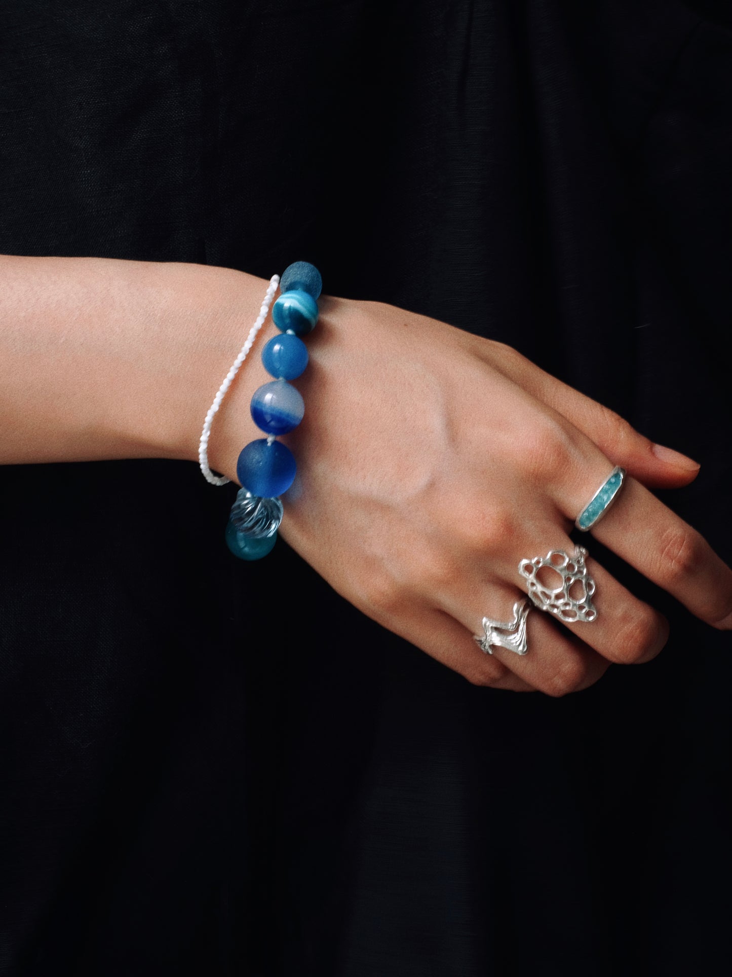 MERE Blue Bubble Necklace