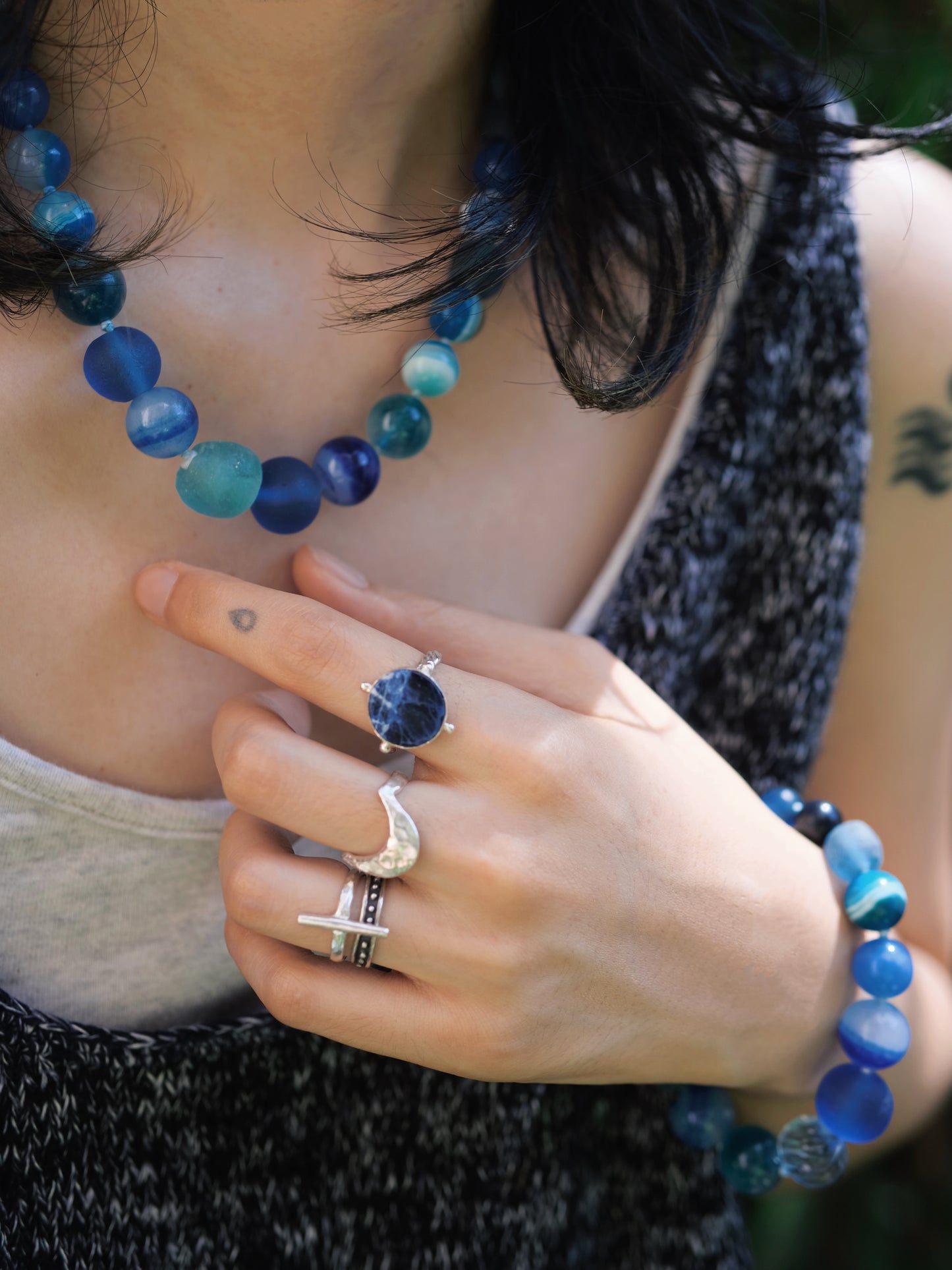 MERE Blue Bubble Necklace