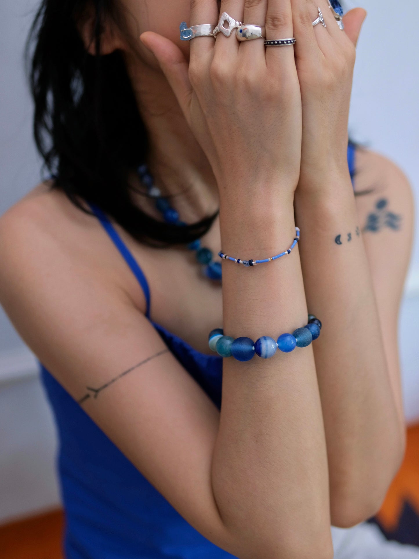 MERE Blue Bubble Necklace