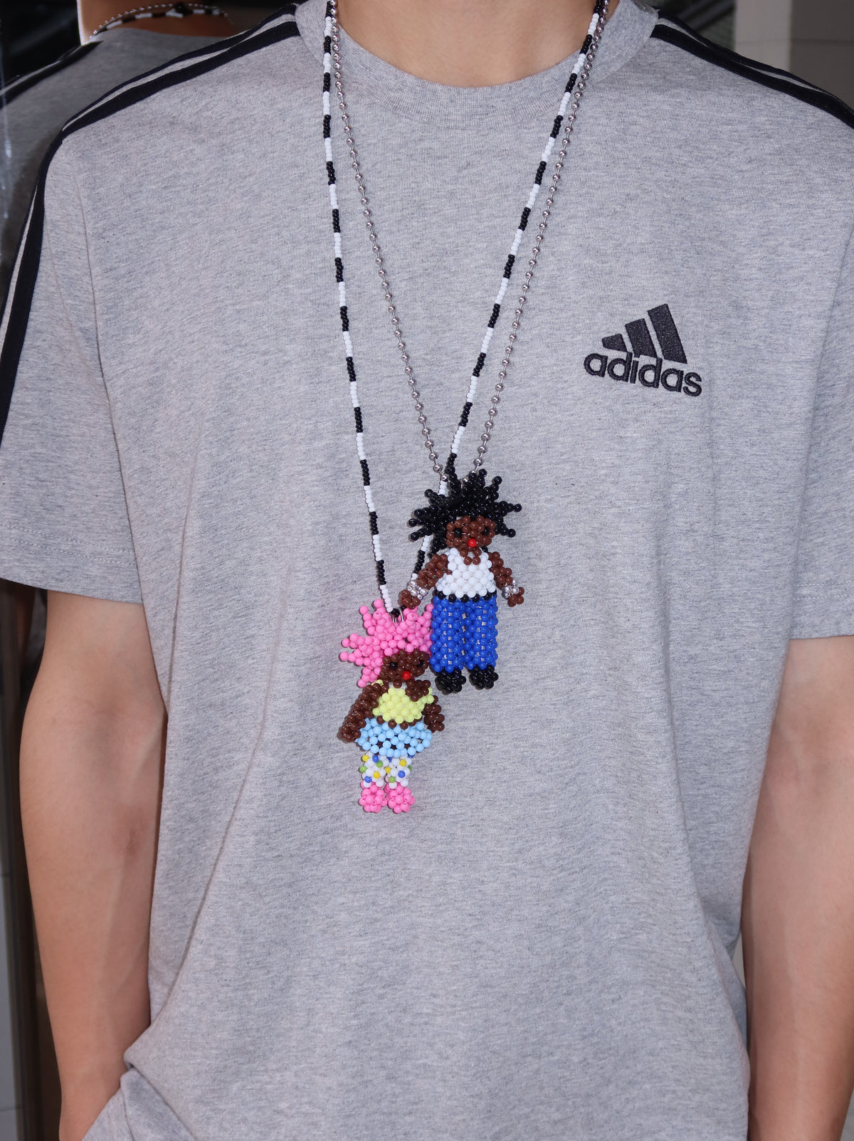 CHICHABOOM Small KIKO Spiky Little Man Beaded Necklace