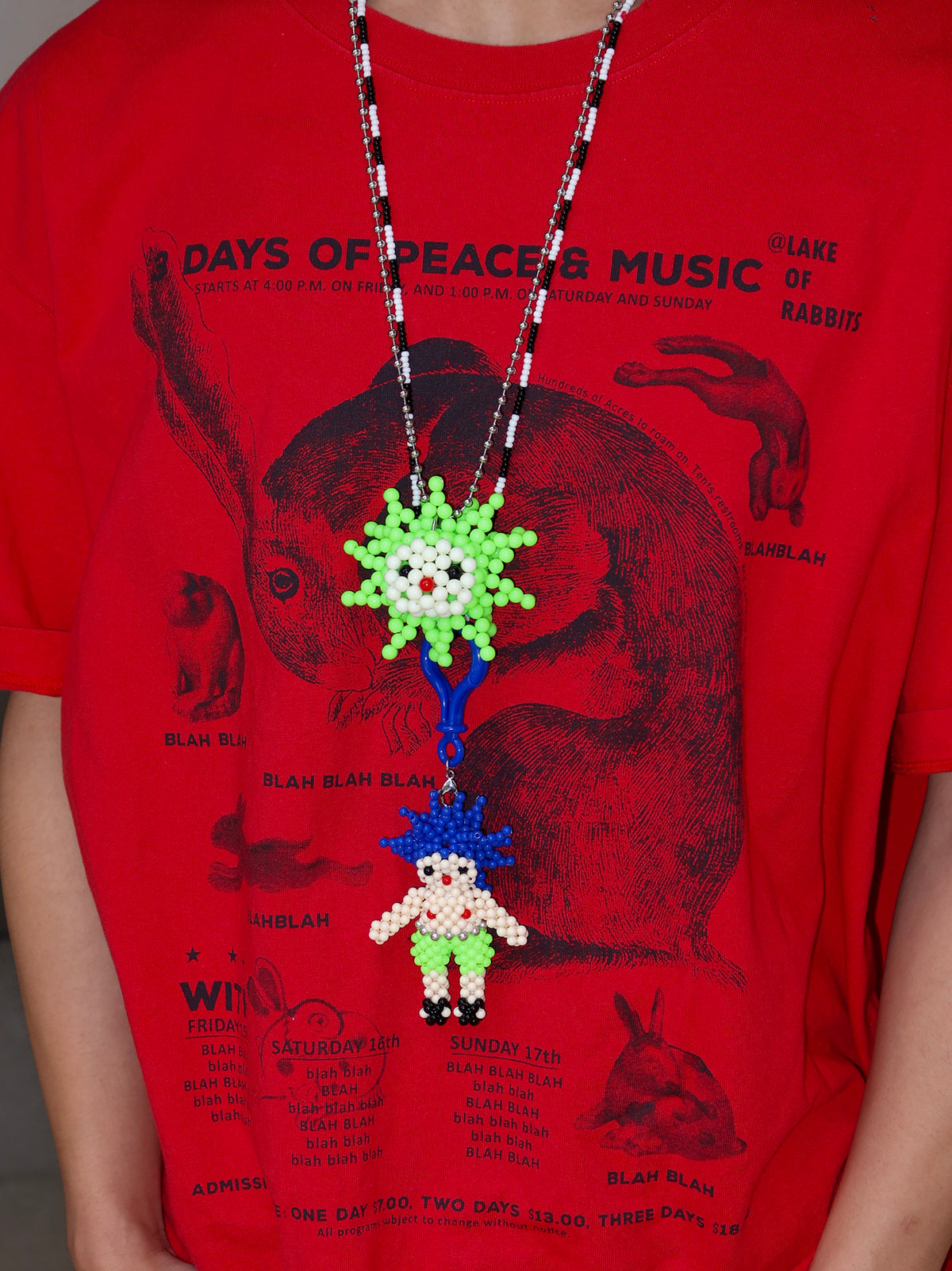 CHICHABOOM Small KIKO Spiky Little Man Beaded Necklace