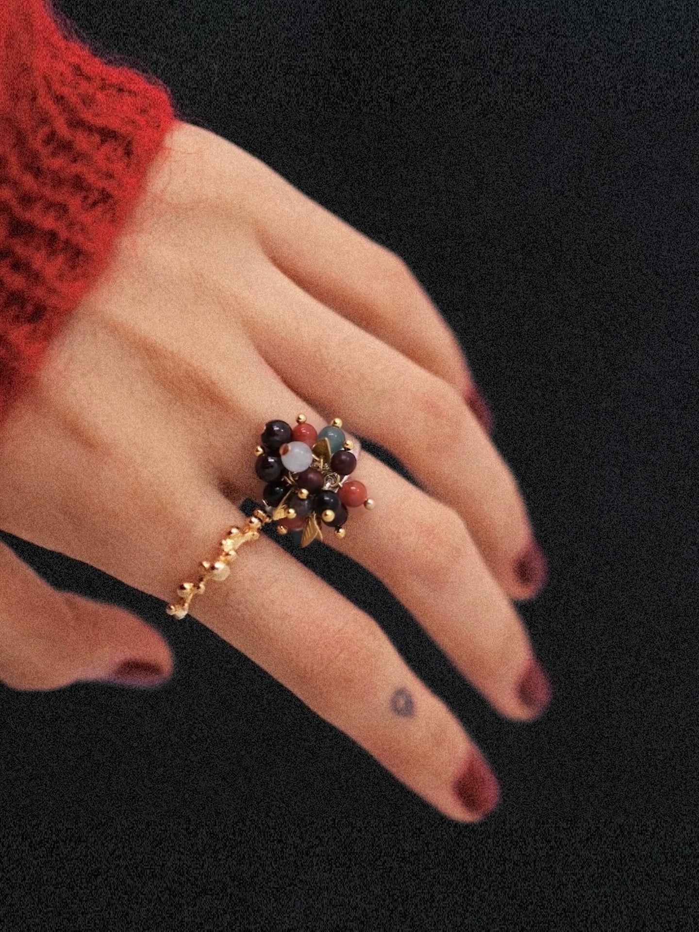 MERE Black Currant Open Ring