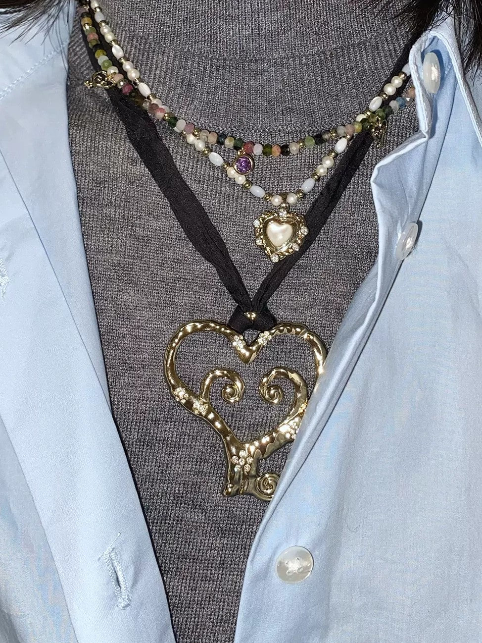 USELESS OBJECTS Infinity Key Key Tourmaline Stone Necklace