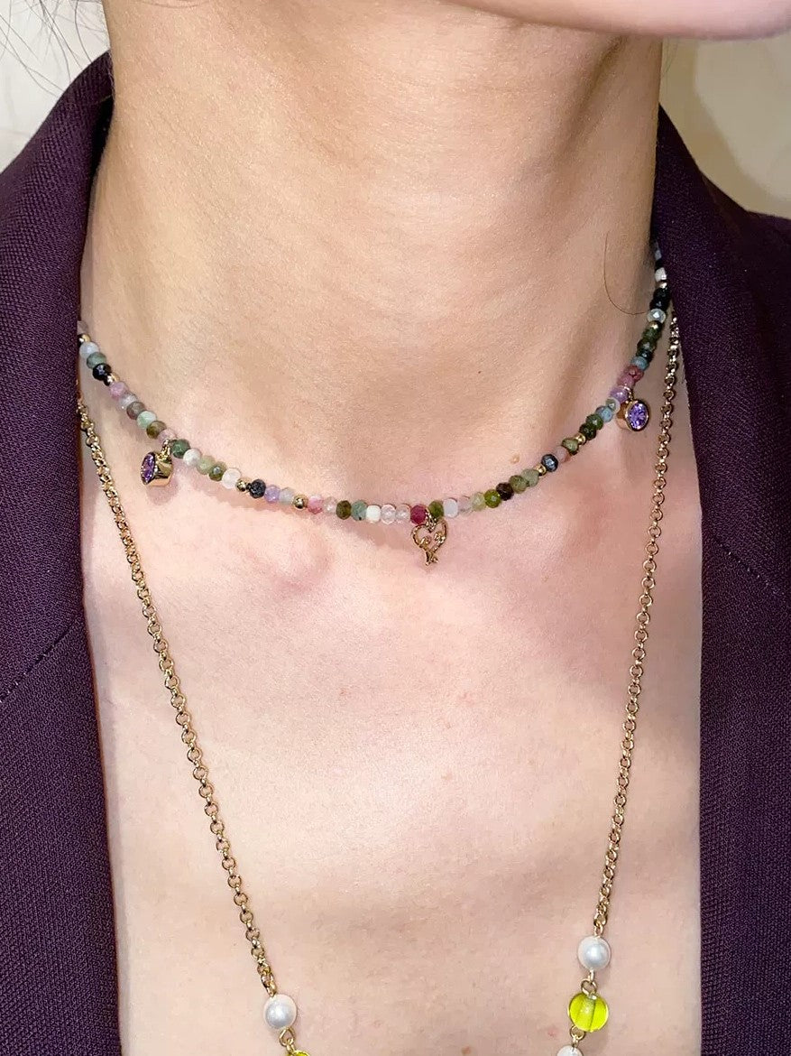 USELESS OBJECTS Infinity Key Key Tourmaline Stone Necklace
