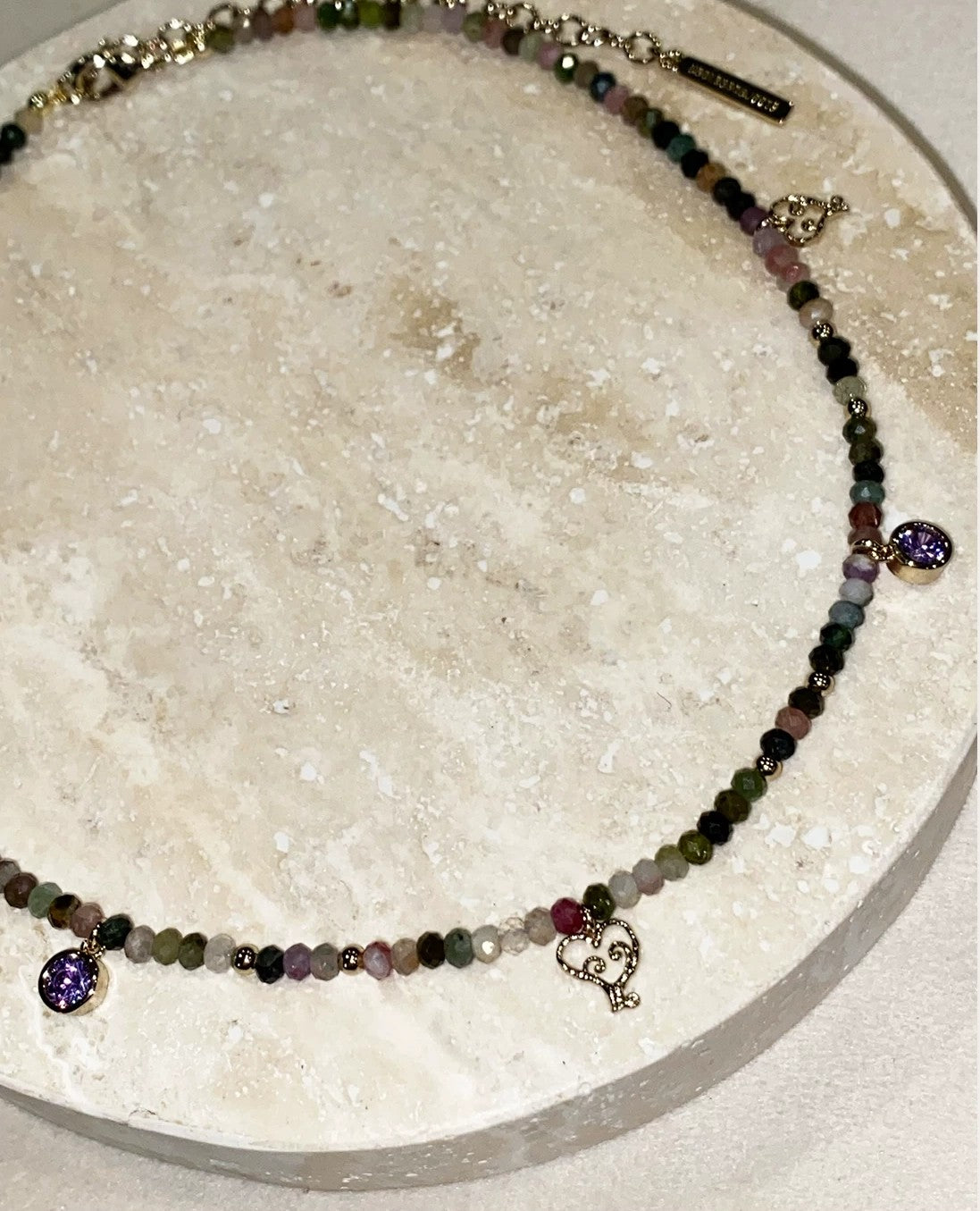 USELESS OBJECTS Infinity Key Key Tourmaline Stone Necklace