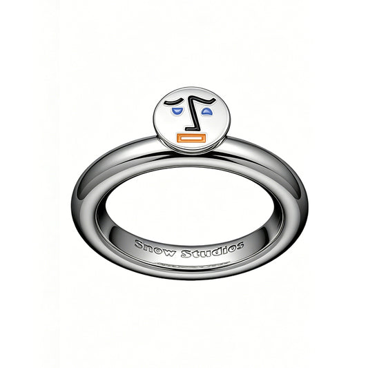 SNOW STUDIOS “JOJO” 925 Silver Delicate Circle Trendy Friendship Ring