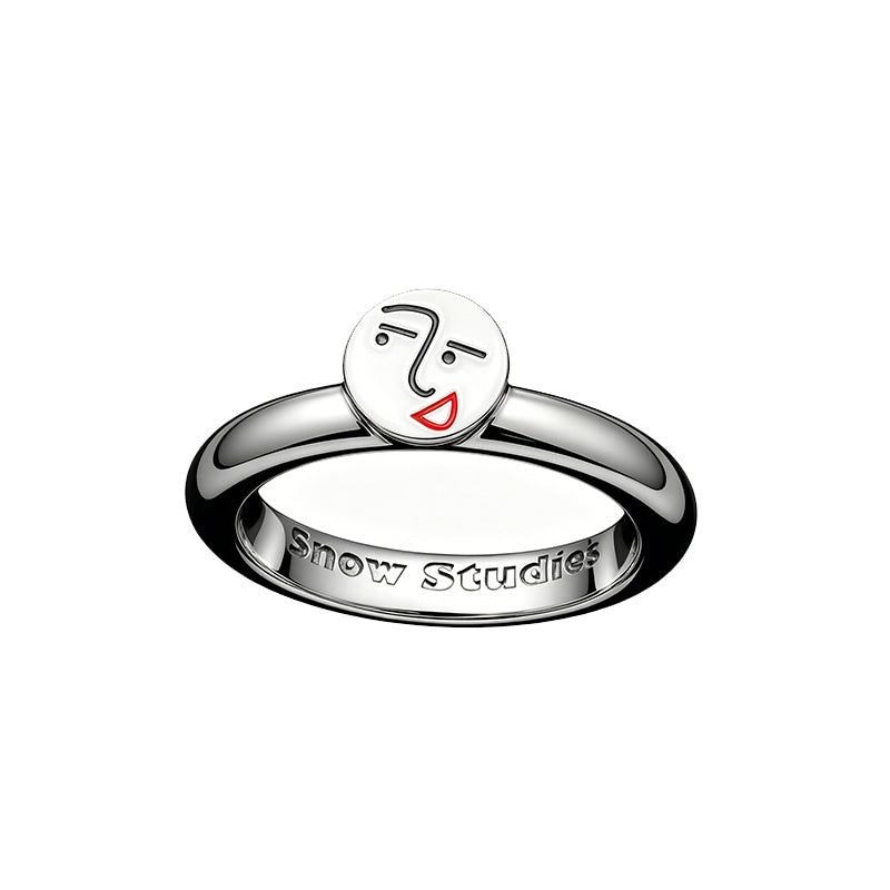 SNOW STUDIOS “VANESSA” 925 Silver Delicate Circle Trendy Friendship Ring