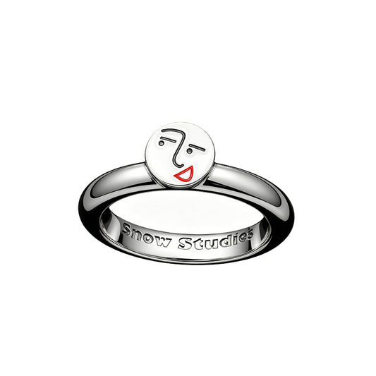 SNOW STUDIOS “VANESSA” 925 Silver Delicate Circle Trendy Friendship Ring