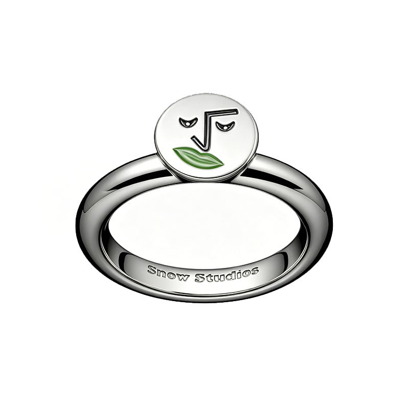 SNOW STUDIOS “ZIM” 925 Silver Delicate Circle Layered Trendy Friendship Ring