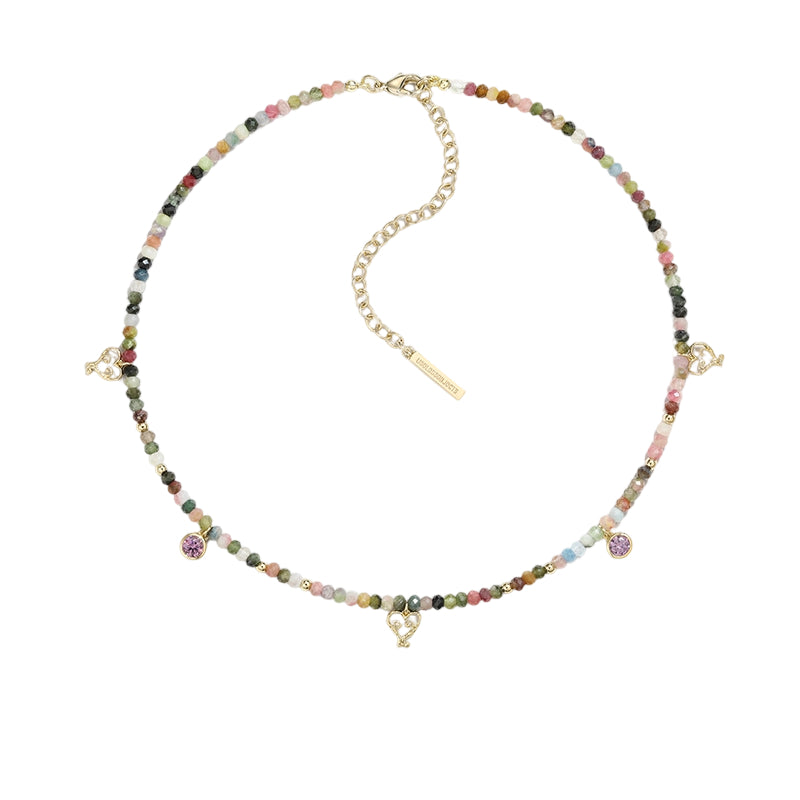 USELESS OBJECTS Infinity Key Key Tourmaline Stone Necklace