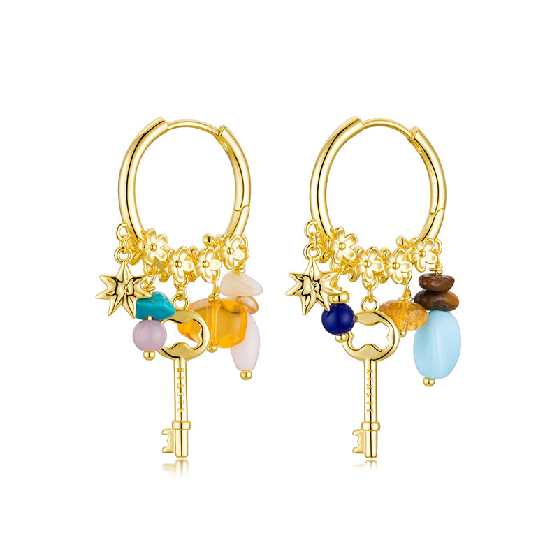 XTASTE Key Multi-stone Earrings (Pair)