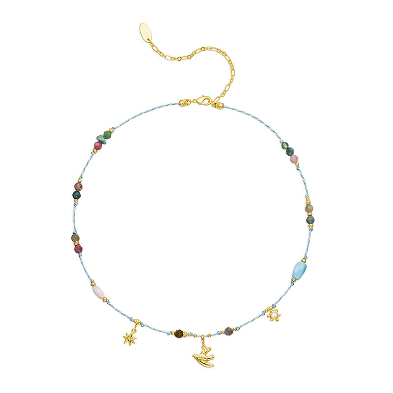 XTASTE Bird Tourmaline Knot Necklace
