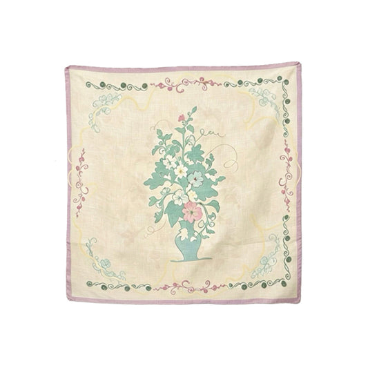 Within Without Hollyhock Print Linen Cotton Square Scarf