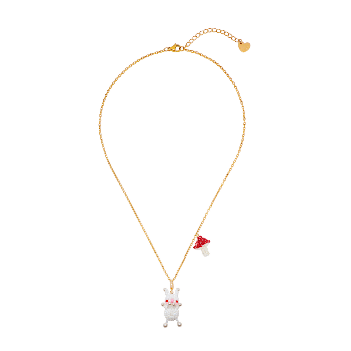 SNBC White Rabbit Mushroom Necklace