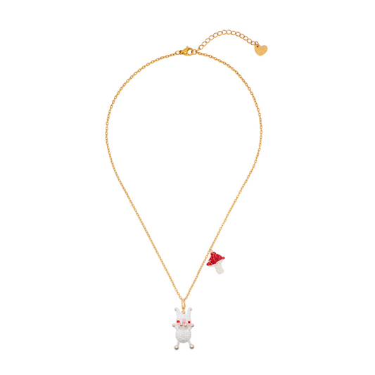 SNBC White Rabbit Mushroom Necklace